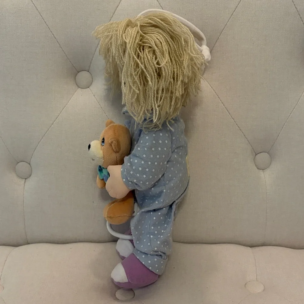 Vintage Precious Moments Musical Plush Baby Doll with BrownTeddy 12” - Picture 6 of 8